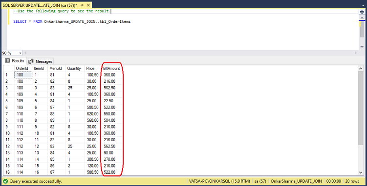 SQL Server UPDATE JOIN